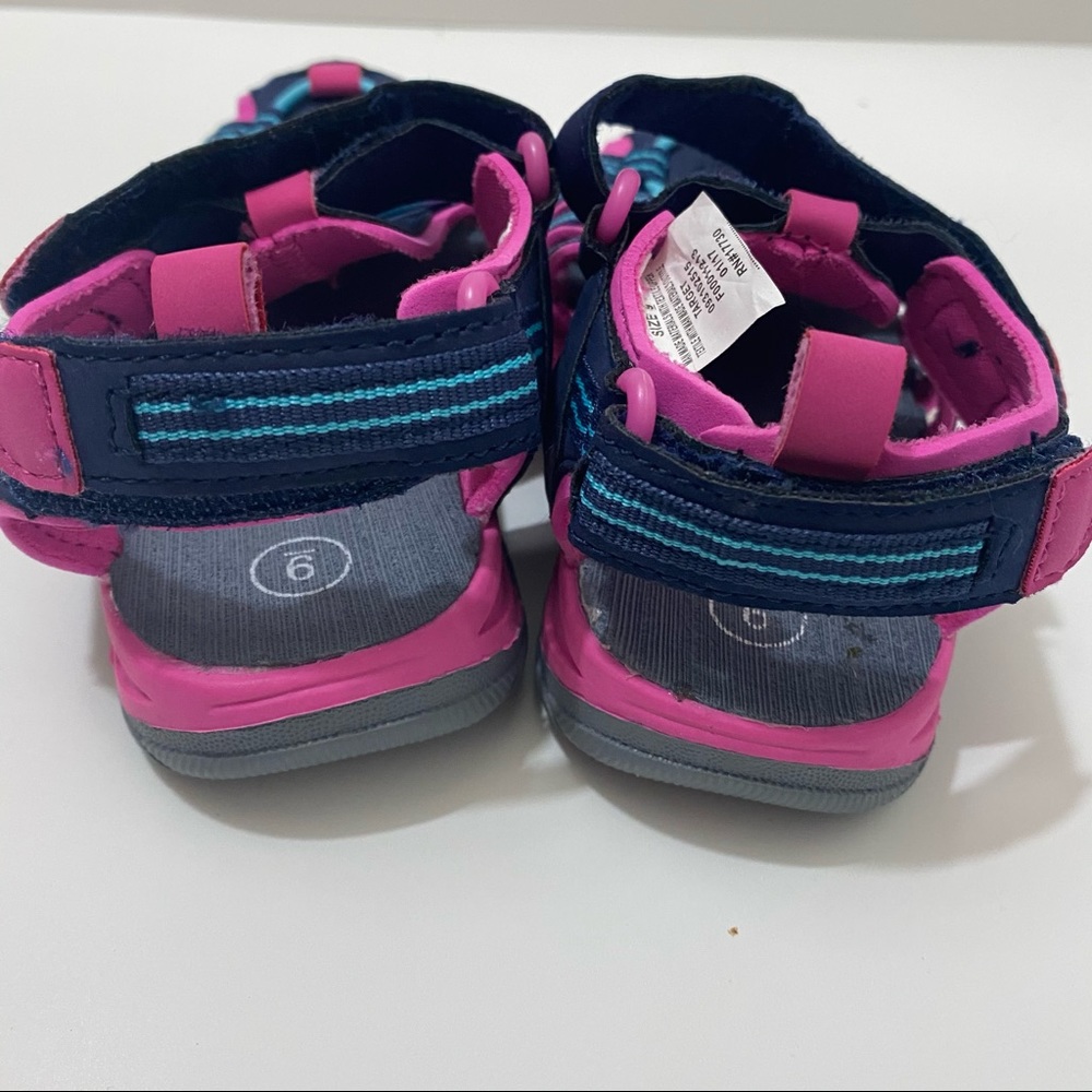 Cat & Jack Girl Afton Hiking Pink & Blue Sandals - Picture 4 of 7